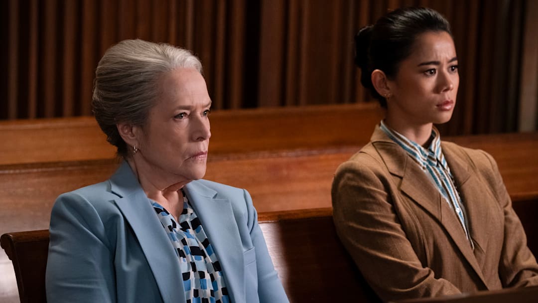 Matlock – Pictured (L-R): Kathy Bates as “Madeline Matlock” and Leah Lewis as “Sarah Franklin”