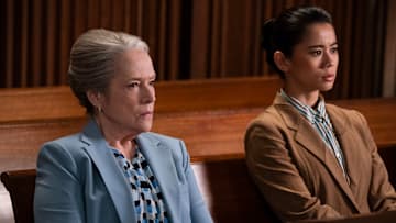 Matlock – Pictured (L-R): Kathy Bates as “Madeline Matlock” and Leah Lewis as “Sarah Franklin”