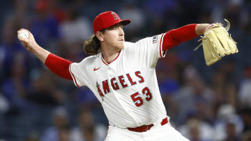 Los Angeles Angels pitcher Mike Baumann