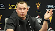 Arizona State head coach Kenny Dillingham holds a news conference on Oct. 27, 2025, in Tempe.