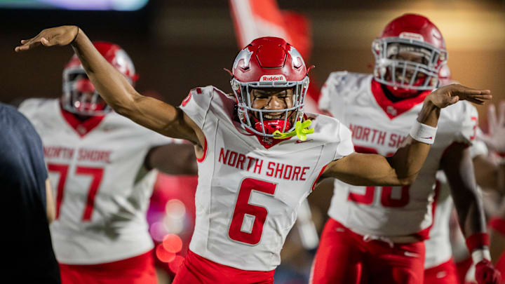 North Shore's Devin Sanchez celebrates in a rivalry showdown with Atascocita on Oct. 25, 2024.