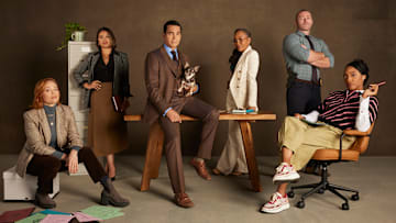 WILL TRENT - ABC's “Will Trent“ stars Erika Christensen as Angie Polaski, Gina Rodriguez as Marion Alba, Ramón Rodriguez as Will Trent, Bluebell as Betty, Sonja Sohn as Amanda Wagner, Jake McLaughlin as Michael Ormewood, and Iantha Richardson as Faith Mitchell.