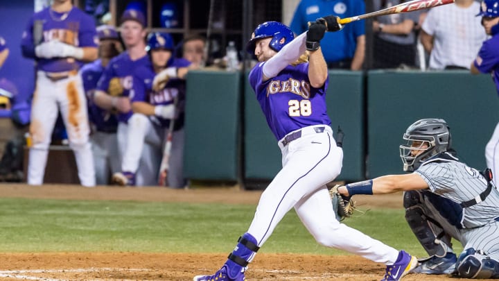 Former LSU baseball player Paxton Kling at the plate in a game against Butler at Alex Box Stadium in Baton Rouge, La.