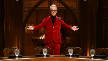 THE TRAITORS -- Episode 201 -- Pictured: Alan Cumming -- (Photo by: Euan Cherry/PEACOCK)