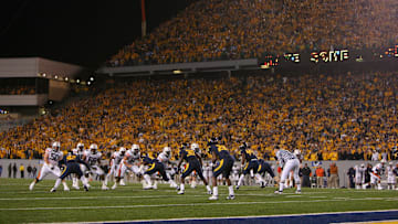 Milan Puskar Stadium at night during a 2008 game against Auburn.