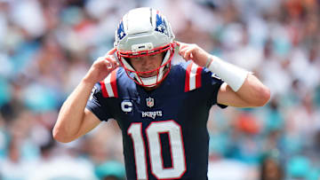 New England Patriots quarterback Drake Maye