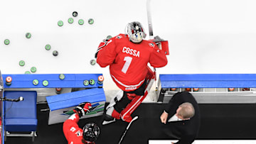 Sebastian Cossa takes the ice as Canada takes on the Czech Republic in the Semifinals at the 2022 IIHF World Junior Championship.