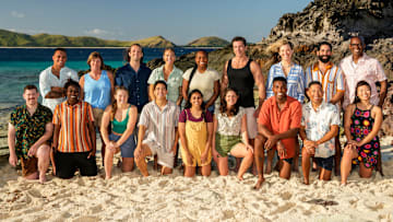Cast from the CBS Original Series SURVIVOR, Season 48, scheduled to air on the CBS Television Network. Pictured (L-R): Top Row: Joe Hunter, Chrissy Sarnowsky, Justin Pioppi, Charity Nelms, Saiounia “Sai” Hughley, David Kinne, Stephanie Berger, Shauhin Davari, and Cedrek McFadden. Bottom Row: Thomas Krottinger, Star Toomey, Eva Erickson, Kevin Leung, Kamilla Karthigesu, Bianca Roses, Kyle Fraser, Mitch Guerra, and Mary Zheng. -- Photo: Robert Voets/CBS ©2024 CBS Broadcasting, Inc. All Rights