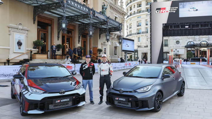 Kalle Rovanpera and Sebastien Ogier with the Toyota GR Yaris