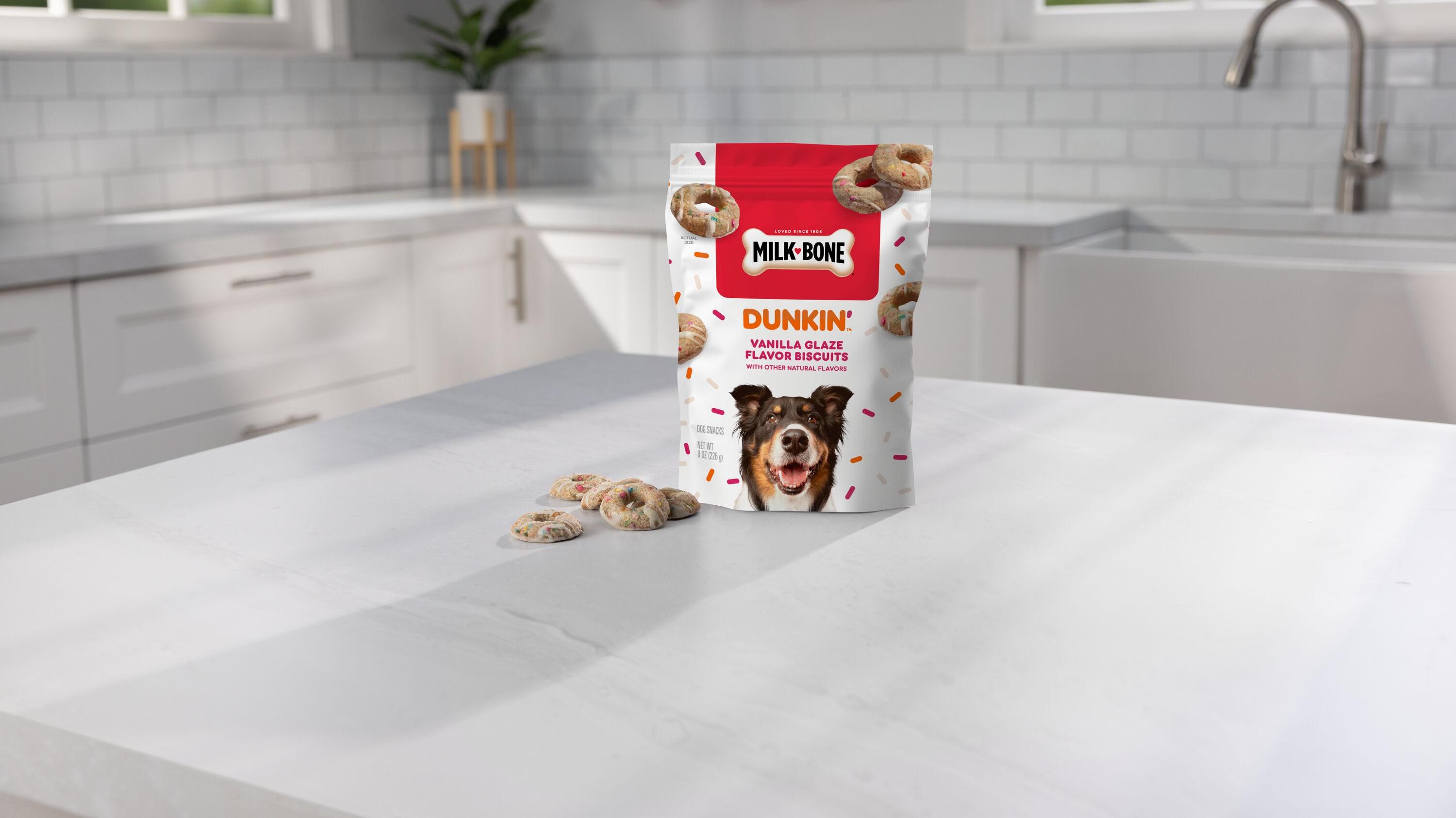thumbnail image 2 of Milk-Bone X Dunkin' Limited Edition Vanilla Glaze Dog Treats - 8oz 2 of 6