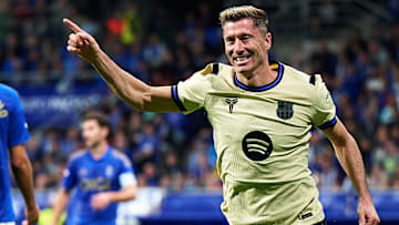 Lewandowski marcou o gol da virada do Barcelona em Oviedo 