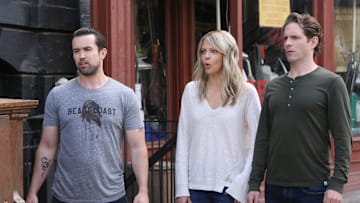 IT'S ALWAYS SUNNY IN PHILADELPHIA -- “Hero or Hate Crime?” – Season 12, Episode 6 (Airs February 8, 10:00 pm e/p) Pictured: (l-r) Rob McElhenney as Mac, Kaitlin Olson as Dee, Glenn Howerton as Dennis. CR: Patrick McElhenney/FXX