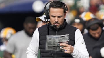 Green Bay Packers head coach Matt LaFleur on the sidelines against the Chicago Bears during the first half at Soldier Field.