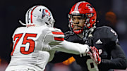 Imhotep Charter's Zahir Mathis looks to make a play in the PIAA Class 5A state championship game against Peters Township.