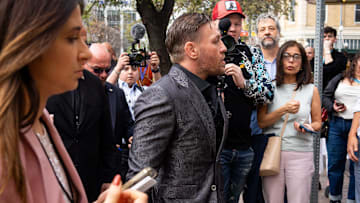 Conor McGregor arrives at the red carpet before the premiere of Road House at the Paramount Theatre.