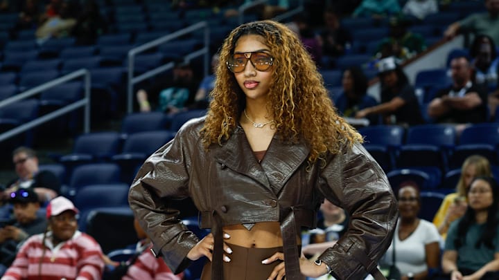 Chicago Sky forward Angel Reese before the team's final game of the 2025 WNBA season.