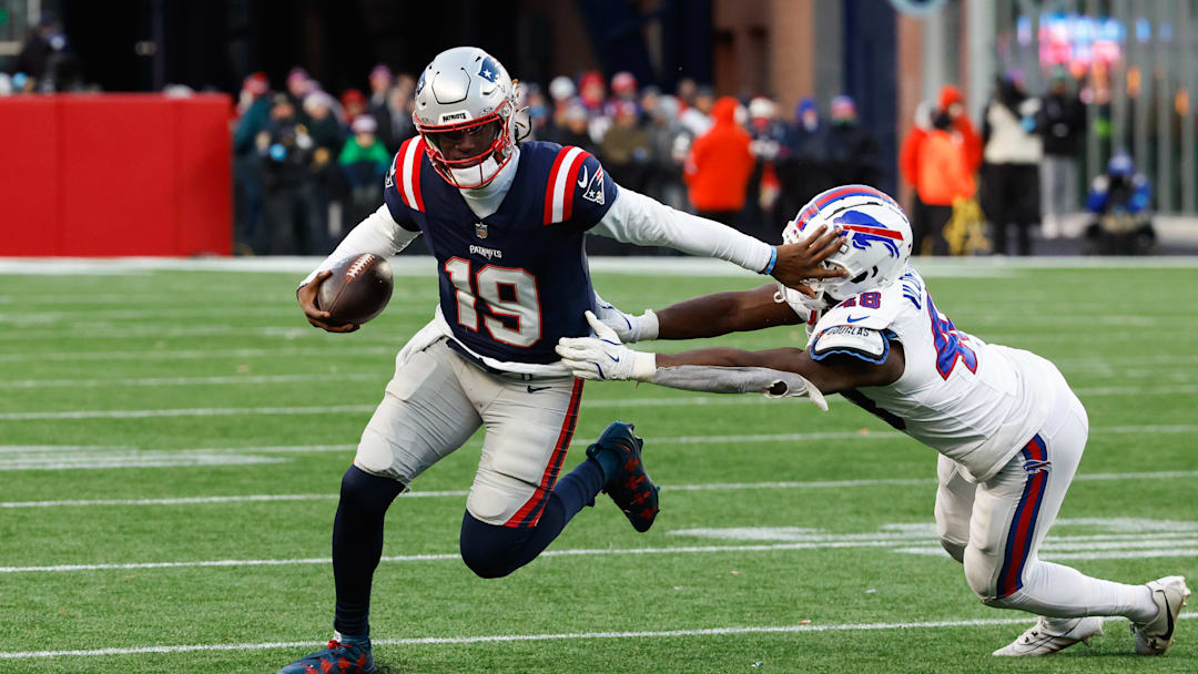 Joe Milton with the New England Patriots