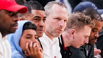 Indiana men’s basketball head coach Darian DeVries watches the action Saturday, March 29, 2025, during the IHSAA Class 3A boys basketball state championship game in Indianapolis.
