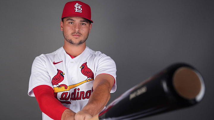 St. Louis Cardinals catcher Jimmy Crooks poses for a portrait during spring training photo day. Mandatory Credit: Jim Rassol-Imagn Images