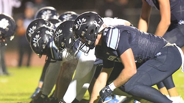 Hoggard's offense lines up as Hoggard took on Mill Brook 