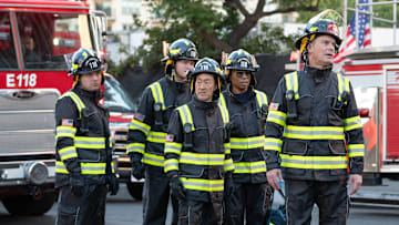 9-1-1 -ÒWannabesÓ - Things get messy for the 118 following a massive pipe explosion. Meanwhile, Athena investigates the brutal beating of a man found behind a grocery store, and BobbyÕs working relationship with Brad from ÒHOT SHOTSÓ just got a little more intimate. THURSDAY, NOV. 21 (8:00-9:00 p.m. EST) on ABC.
RYAN GUZMAN, OLIVER STARK, KENNETH CHOI, AISHA HINDS, PETER KRAUSE