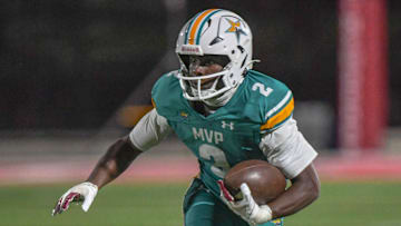 Mountain View Preparatory junior Jaylen McGill (2) runs against Woodruff High during the second quarter at Newberry College Bailey Memorial Stadium in Newberry, S.C. Friday, October 18, 2024.