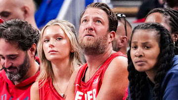 Barstool Sports founder Dave Portnoy looks at the scoreboard during a WNBA game between the Indiana Fever and the Chicago Sky