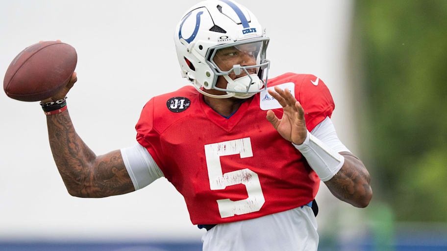 Anthony Richardson will start the season backing up Daniel Jones, the Colts decided on Tuesday.  | Mykal McEldowney/IndyStar / USA TODAY NETWORK via Imagn Images