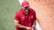 Alabama Crimson Tide head coach Patrick Murphy during the game against the Tennessee Lady Vols at Sherri Parker Lee Stadium in Knoxville, TN on Friday, May 24, 2024.