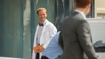 NCIS: Origins – Pictured (L-R): Adam Campbell as Dr. Donald “Ducky” Mallard. Photo: Greg Gayne/CBS ©2025 CBS Broadcasting, Inc. All Rights Reserved.