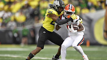 Former Nebraska state 100 meter champion Devon Jackson moves into his junior year for the Ducks, slated for a starting role at inside linebacker alongside senior Bryce Boettcher.