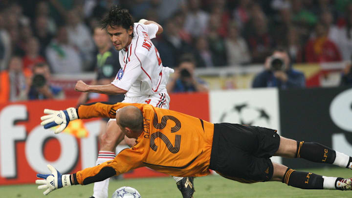 AC Milan's forward Filippo Inzaghi score...