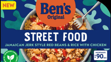 Ben's Original Street Food Jamaican Jerk Style Red Beans and Rice with Chicken. Image Credit to Ben's Original. 