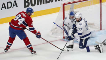 Jul 2, 2021; Montreal, Quebec, CAN; Montreal Canadiens right wing Corey Perry (94) controls the puck