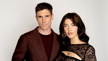 Tanner Novlan and Jacqueline MacInnes Wood "The Bold and the Beautiful" Set Gallery Shoot Photo Courtesy of The Bold and The Beautiful © Howard Wise/jpistudios.com