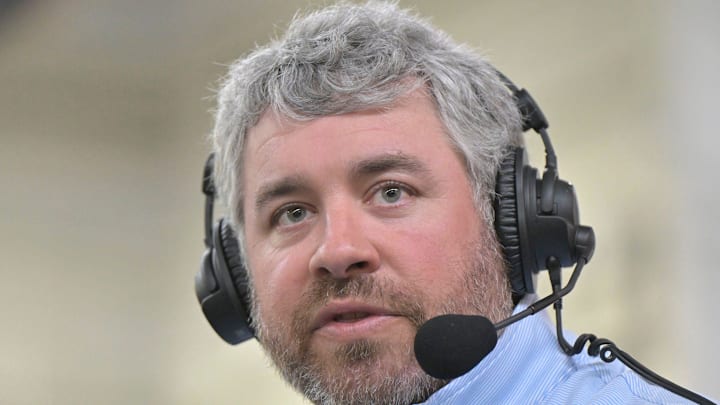 Head coach Pete Golding speaks at Ole Miss “Meet the Rebels” in Oxford, Miss. on Saturday, April 25, 2026.