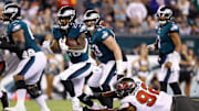 Miles Sanders es uno de los running back de los Eagles