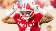 Indiana's Aiden Fisher (4) during the Indiana versus Indiana State football game at Memorial Stadium on Friday, Sept. 12, 2025.