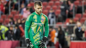 Maarten Paes #30 seen in action during the MLS game between...