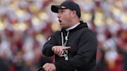 Arizona State football head coach Kenny Dillingham reacts during the first quarter against Iowa State in the Big-12 showdown at jack Trice Stadium on Nov. 1, 2025, in Ames, Iowa.