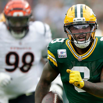 Josh Jacobs and the Green Bay Packers are favored against the New York Giants on Sunday.