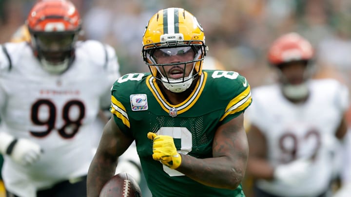 Josh Jacobs and the Green Bay Packers are favored against the New York Giants on Sunday.