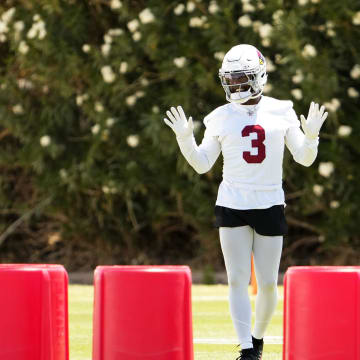 Arizona Cardinals safety Budda Baker (3) during organized team activities at the Dignity Health Arizona Cardinals Training Center in Tempe on June 3, 2024.