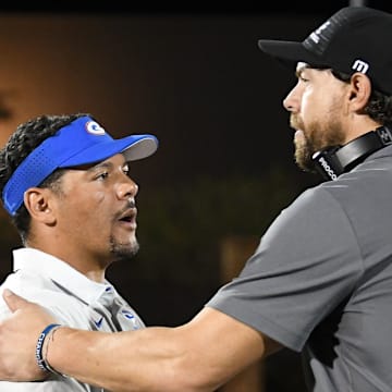 Corner Canyon (Utah) high school football coach Eric Kjar (right) has the Chargers ranked in the national Top 25 once again.