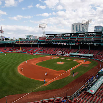 Sep 6, 2020; Boston, Massachusetts, USA; An empty Fenway Park is seen during the game between the Boston Red Sox and the Toronto Blue Jays. Mandatory Credit: Winslow Townson-Imagn Images