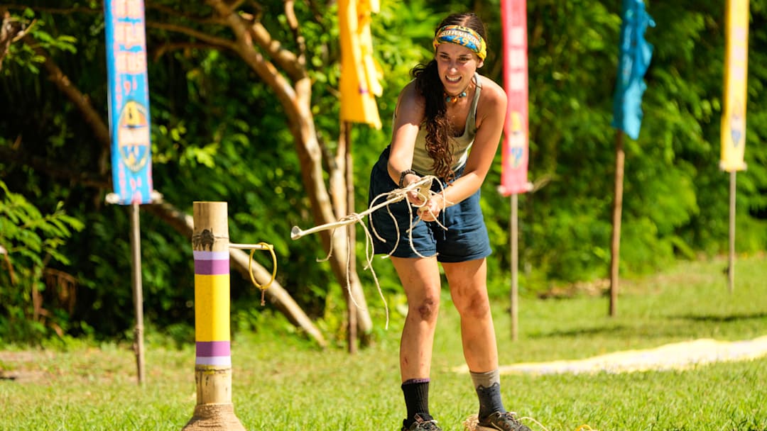 “The Devil’s Shoes” – A major shakeup hits the game when two tribes turn to three. New tribe members size each other up, but with only four players on each tribe, there is not much room to hide. Then, heat and exhaustion take a major toll on one castaway, on SURVIVOR, Wednesday, Oct. 29. Pictured (L-R): Sophi Balerdi. Photo: Robert Voets/CBS ©2025 CBS Broadcasting, Inc. All Rights Reserved.