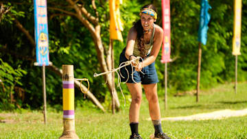 “The Devil’s Shoes” – A major shakeup hits the game when two tribes turn to three. New tribe members size each other up, but with only four players on each tribe, there is not much room to hide. Then, heat and exhaustion take a major toll on one castaway, on SURVIVOR, Wednesday, Oct. 29. Pictured (L-R): Sophi Balerdi. Photo: Robert Voets/CBS ©2025 CBS Broadcasting, Inc. All Rights Reserved.