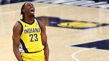 Indiana Pacers wing Aaron Nesmith (23).