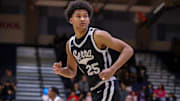 Serra's Maximo Adams (25) looks to coaches as he runs down the court during the first quarter of their first-round CIF-SS playoff game at Indio High School in Indio, Calif., Wednesday, Feb. 7, 2024.