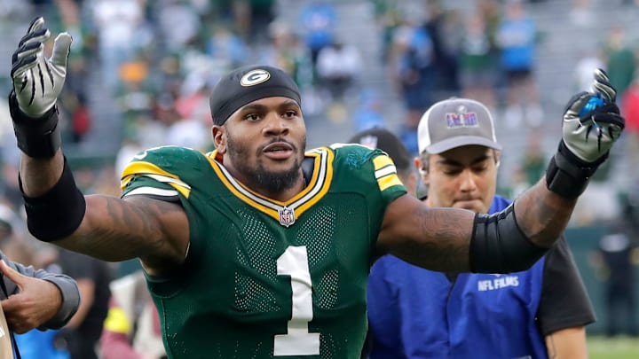 Green Bay Packers defensive end Micah Parsons (1) against the Detroit Lions on Sunday, September 7, 2025, at Lambeau Field in Green Bay, Wis. The Packers defeated the Lions 27-13.
Wm. Glasheen USA TODAY NETWORK-Wisconsin Green Bay Packers defensive end Micah Parsons (1) against the Detroit Lions on Sunday, September 7, 2025, at Lambeau Field in Green Bay, Wis. The Packers defeated the Lions 27-13.
Wm. Glasheen USA TODAY NETWORK-Wisconsin